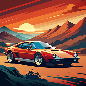 Ai Gerado, Super-Carro, Nascer Do Sol