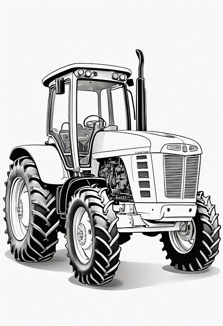 Free ai generated tractor coloring page illustration