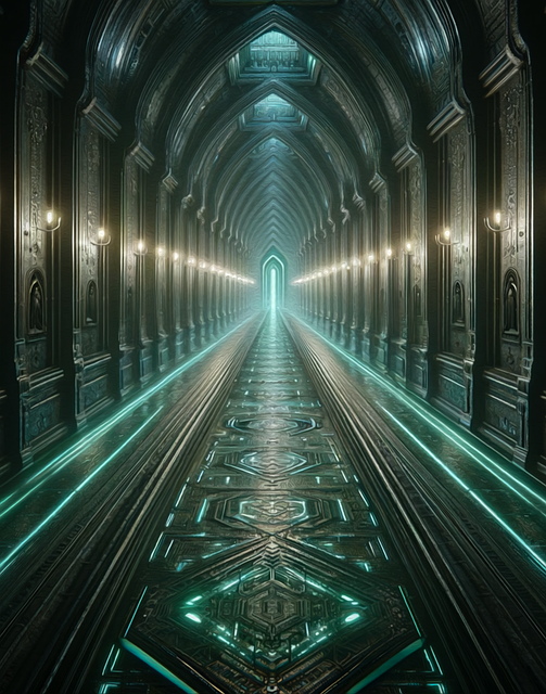 Free ai generated sci-fi tunnel illustration