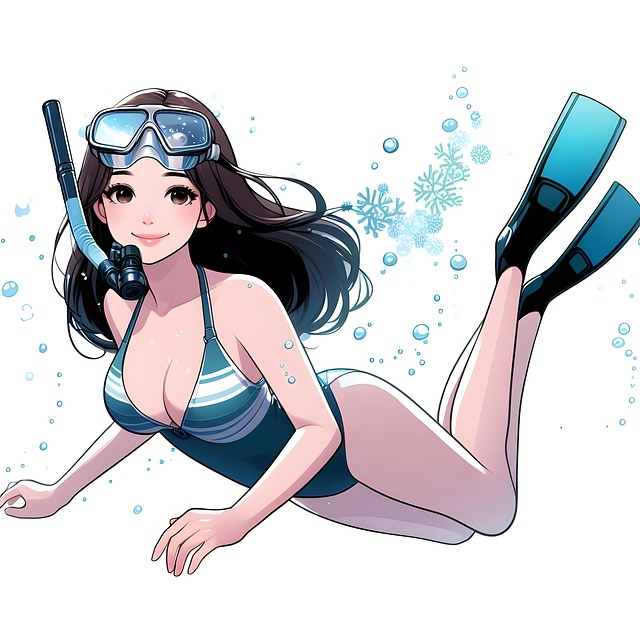 Free ai generated woman scuba illustration
