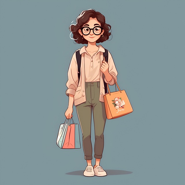 Free ai generated woman shopping illustration