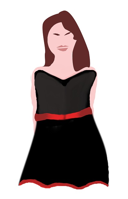 Mode, Meisje, Tekenfilm, Vrouw, Rood