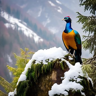 Himalaya, Monal, Schöne, Vogel, Lophorus