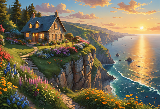 Free ai generated cottage flowers illustration
