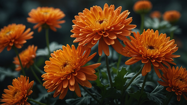 Free ai generated chrysanthemum orange illustration