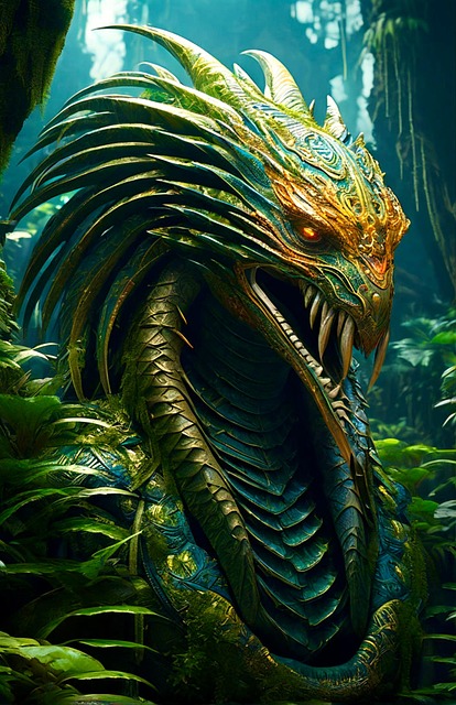 Download free HD stock image of Ai Generated Forest Free ai generated forest serpent illustration