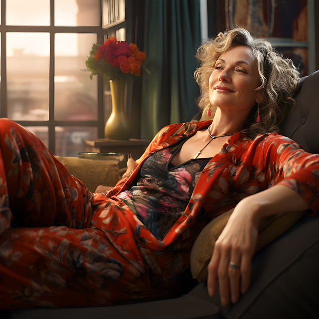 Free ai generated woman resting illustration