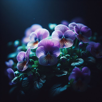 Free Purple Pansies illustration and picture