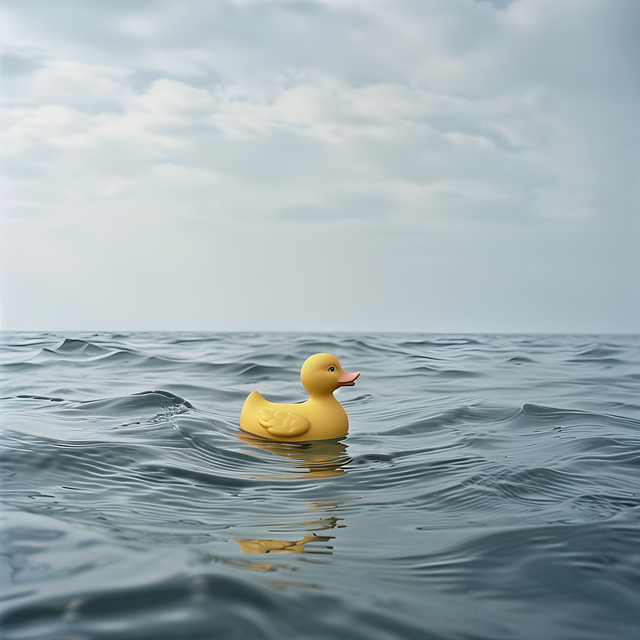 Free ai generated rubber duckie sea illustration