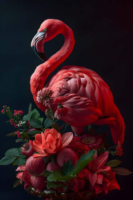 Free ai generated flamingo nature illustration