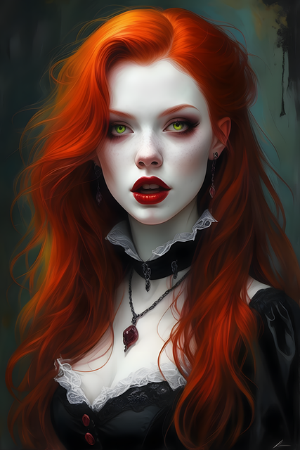 Free ai generated woman vampire illustration