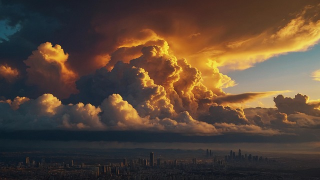 Free ai generated cloudy sunset illustration