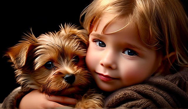 Free ai generated yorkie nature illustration