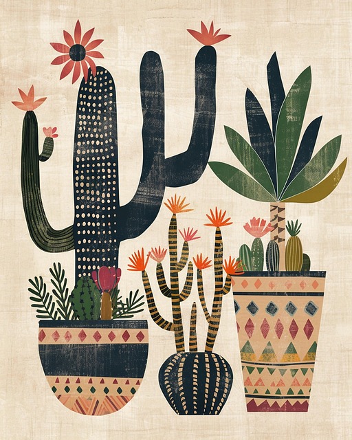 Free ai generated cacti nature illustration