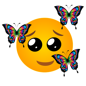 Free Butterflies Emoji illustration and picture