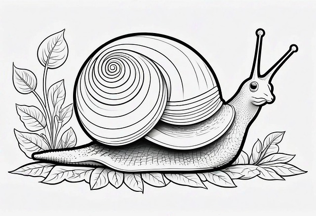 Free ai generated snail coloring page illustration