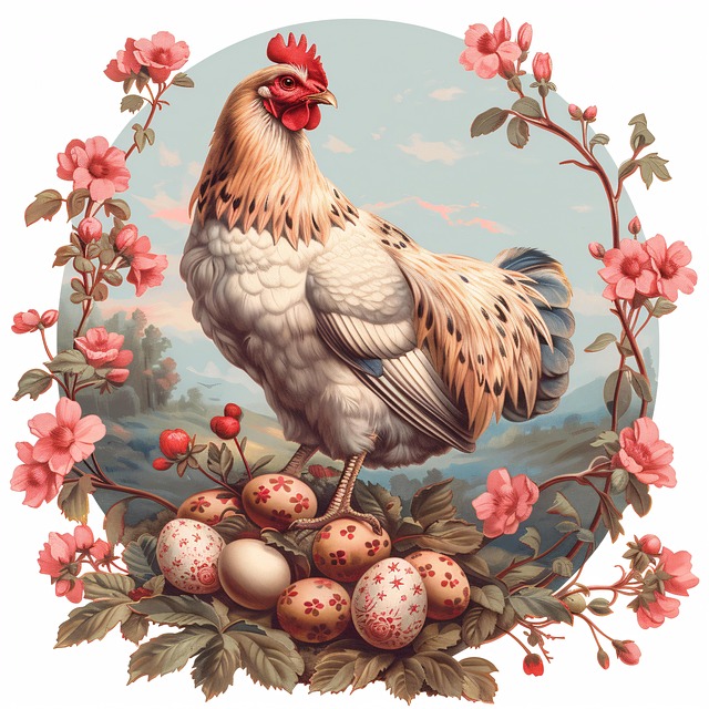 Free ai generated hen easter illustration