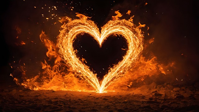 Ai Generiert, Feuer, Herzen, Herzfeuer
