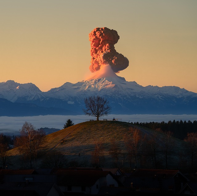 Free ai generated volcano eruption illustration