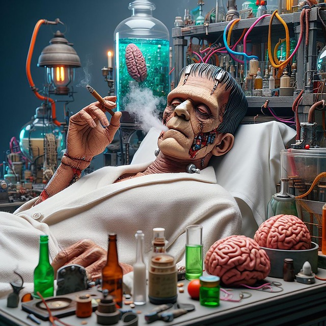 Free ai generated frankenstein creature illustration