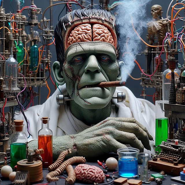 Free ai generated frankenstein creature illustration