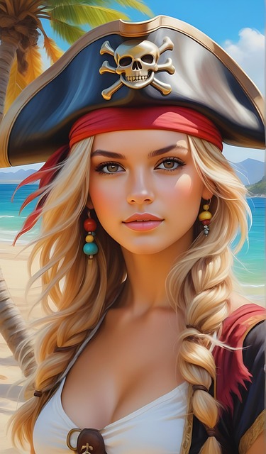 Free ai generated pirate island illustration