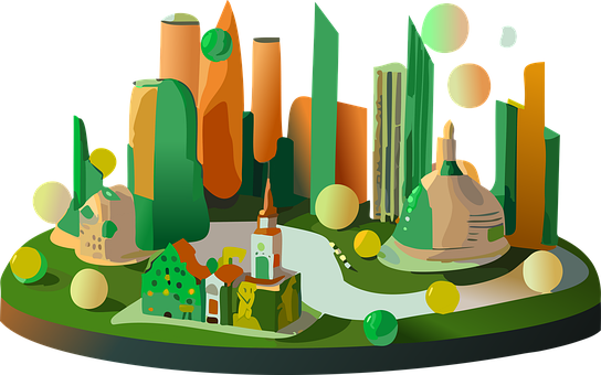 Free Town Cartoon Town illustration and picture