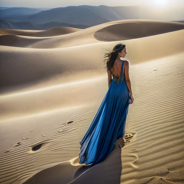 Free ai generated woman desert illustration