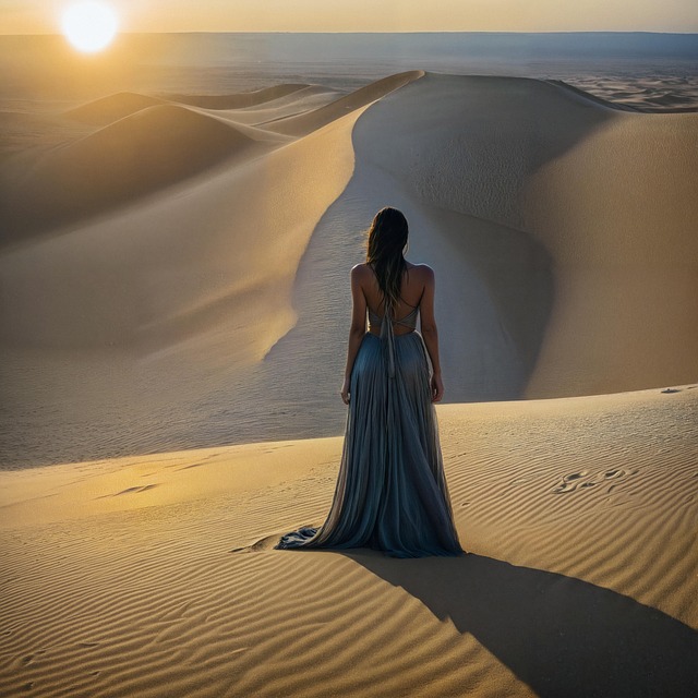 Free ai generated woman desert illustration