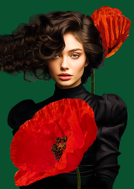 Download free HD stock image of Woman Flowers Free woman flowers model illustration