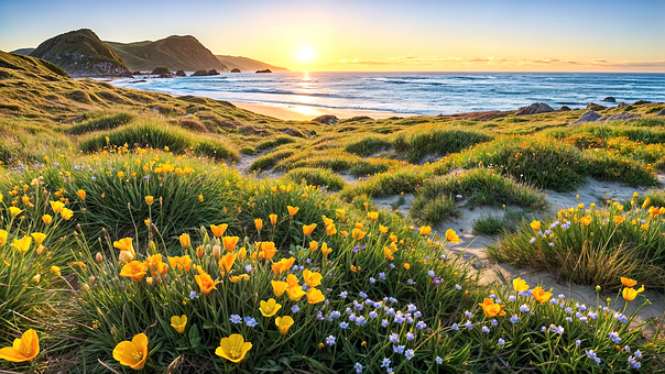 Ai Gerado, Praia, Flores, Mar, Natureza