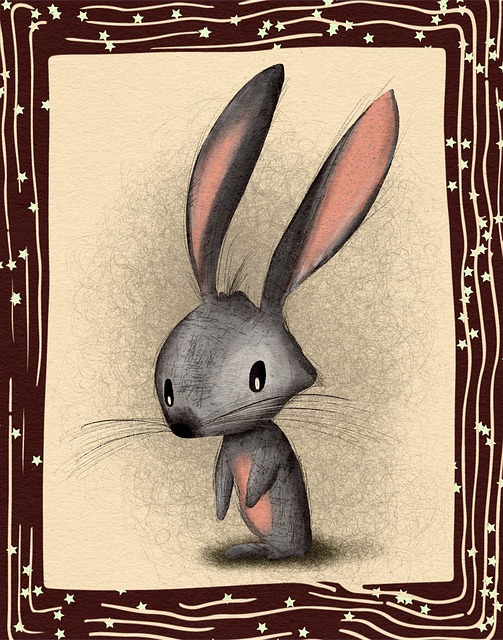 Free rabbit picture frame illustration