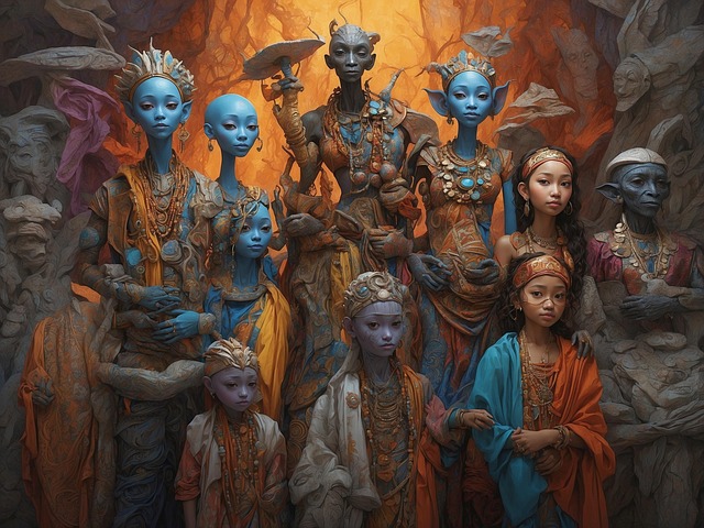 Free ai generated aliens creatures illustration