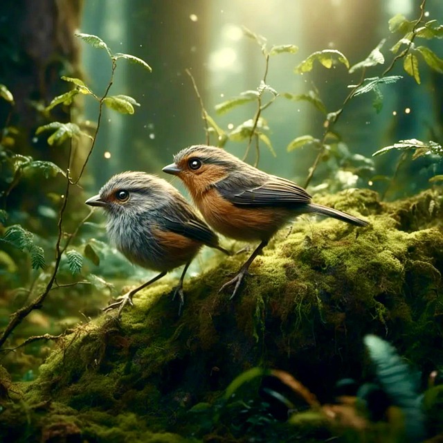 Free ai generated birds rock illustration