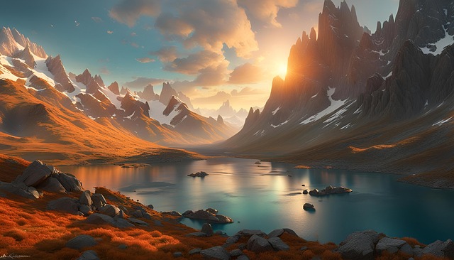 Ai Generiert, Berge, Sonnenaufgang