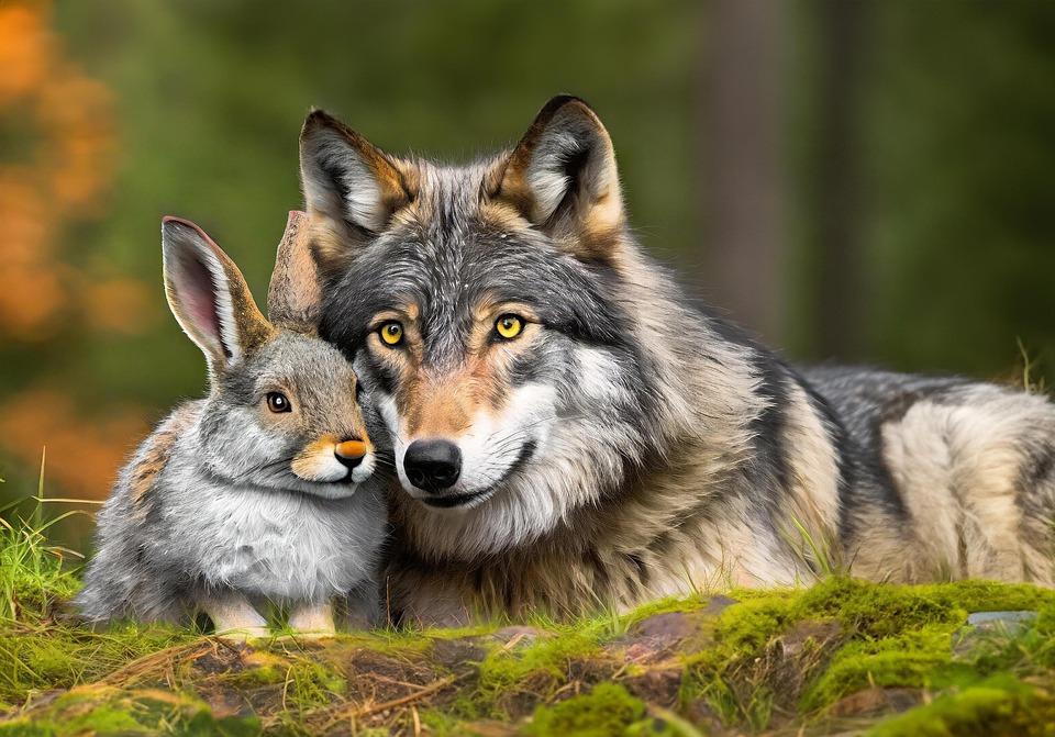 Wolf Catch Rabbit Download Ai Generated, Wolf, Rabbit. Royalty-Free Stock Illustration ...