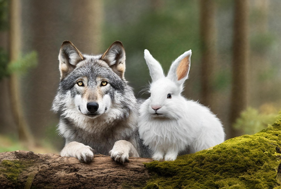 Download Ai Generated, Wolf, Rabbit. Royalty-Free Stock Illustration ...