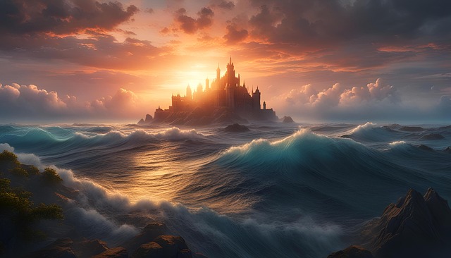 Free ai generated castle magical illustration