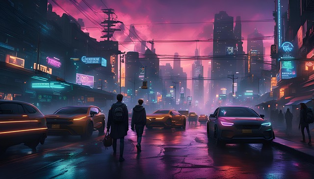 Free city nightlife urban illustration