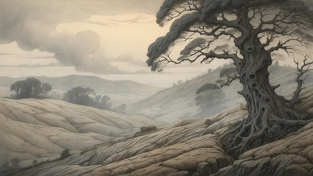 Free ai generated tree meadow illustration