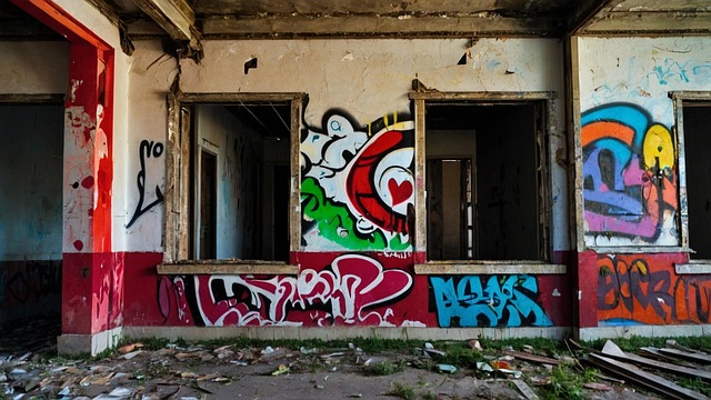 Ai Generiert, Gebäude, Graffiti