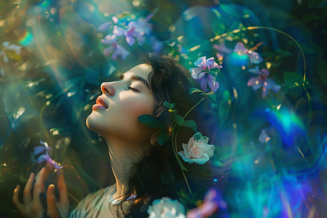 Free ai generated woman spiritual illustration