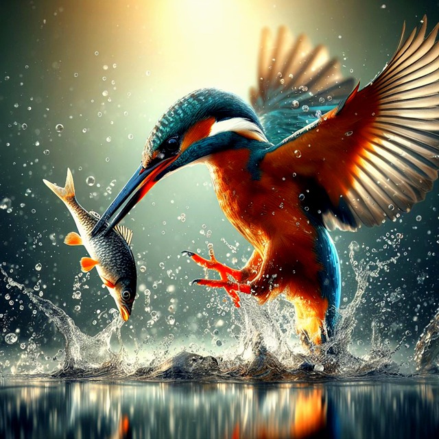 Free kingfisher spring wild bird illustration