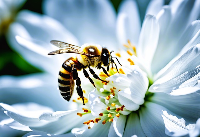 Free ai generated honey bee flower illustration