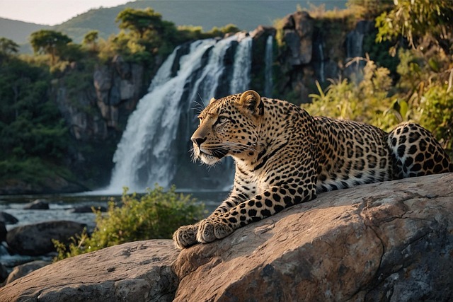 Free ai generated leopard nature illustration