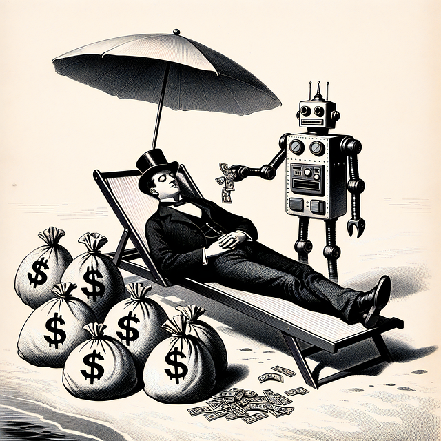 Free ai generated money beach illustration