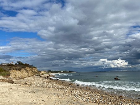 Praia, Mar, Penhascos, Panorama, Costa