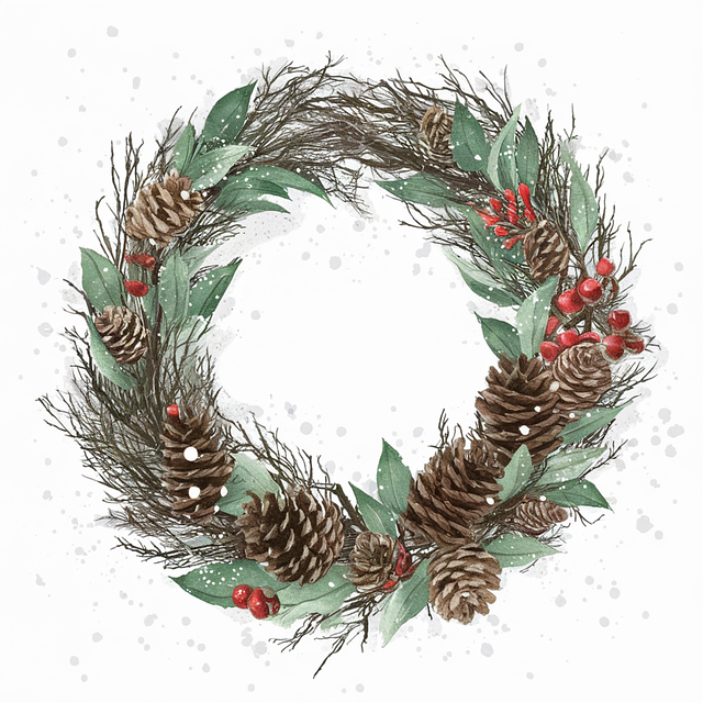 Free ai generated christmas wreath christmas illustration