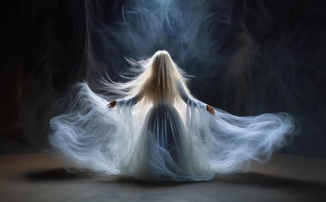 Free ghost haunt woman illustration