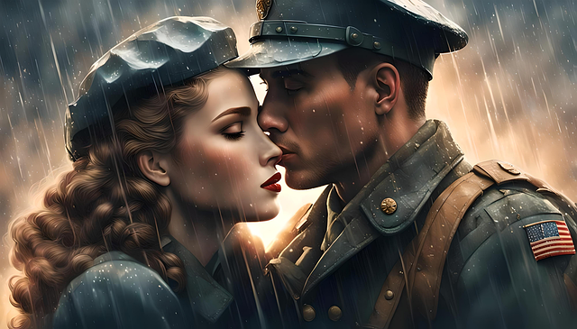 Free love romance vintage illustration